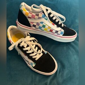 Kid’s Vans Size 3 Black White Multicolor Checkered 721356 Master PO# 4200048189